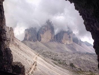 Panoramic view of mountains against sky