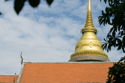 Low angle view of traditional building against sky