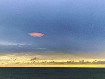 Scenic view of sea against sky at sunset