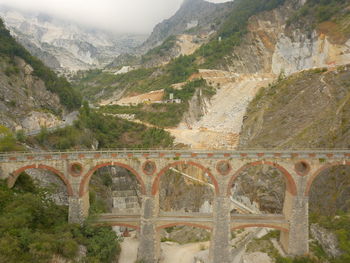 Arch bridge over mountains