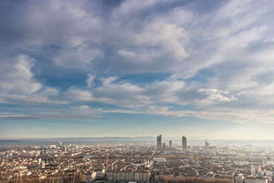 Panorama of the city of lyon in france