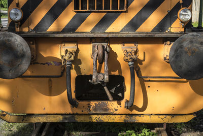 Close-up of rusty train