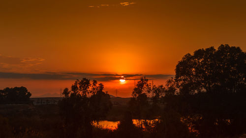 Scenic view of sunset over sea