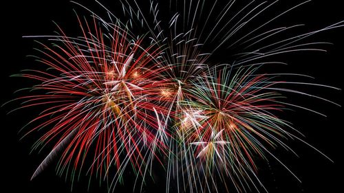 Low angle view of firework display