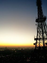 View of cityscape at sunset