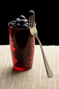 Close-up of drink served on table