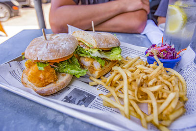 Close-up of food on table