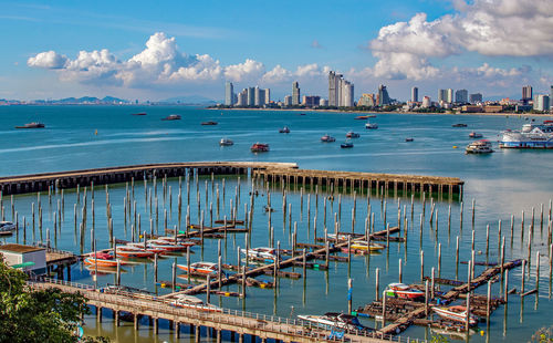 The cityscape and the seascape of pattaya district chonburi thailand southeast asia