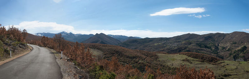 Road amidst mountains against sky