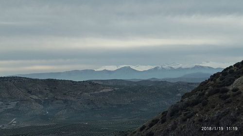 Scenic view of mountains against sky