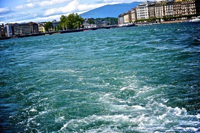 View of river against blue sky