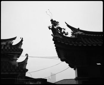 Low angle view of statue against clear sky