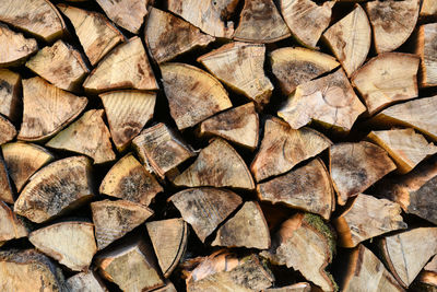 Full frame shot of logs