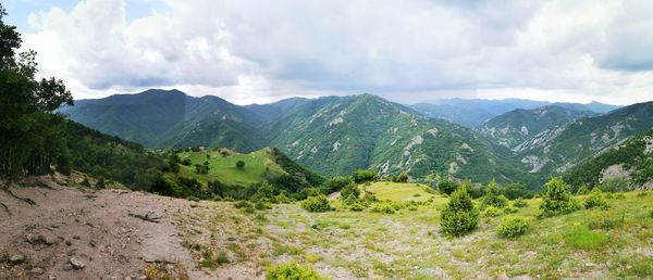 Scenic view of mountains against sky