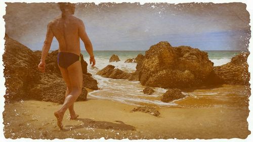 View of people on beach