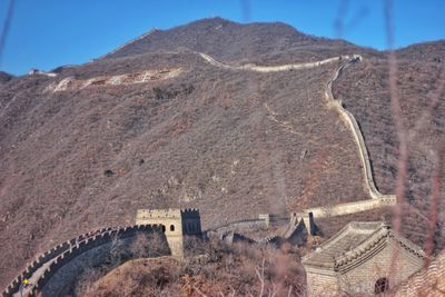 View of great wall of china