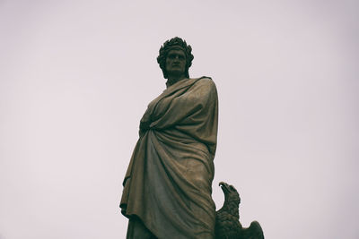 Low angle view of statue against clear sky