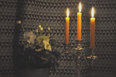 Illuminated lights at night