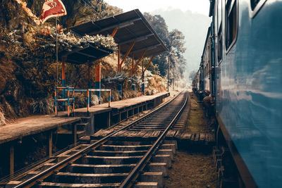 Train on railroad tracks