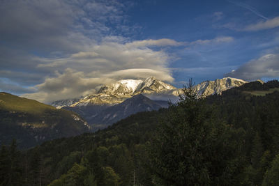 Scenic view of mountains against sky