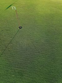 High angle view of golf flag