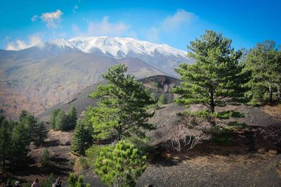 Scenic view of mountains against sky