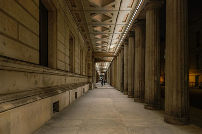 Empty corridor of historic building