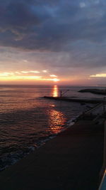 Scenic view of sea during sunset