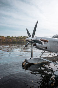 Airplane on lake