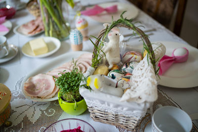 Close-up of food on table