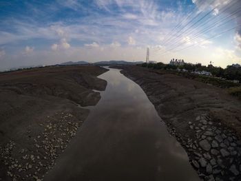 Scenic view of water against sky