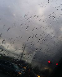 Close-up of water drops on glass