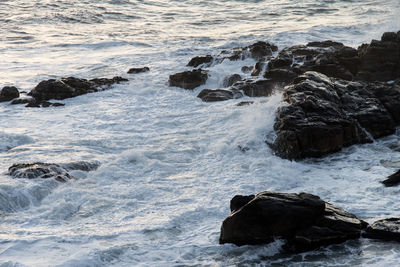 Rock formation in sea