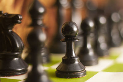 Close-up of chess pieces