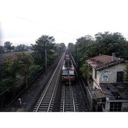 Railroad tracks on railroad track