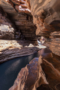 Low angle view of rock formation