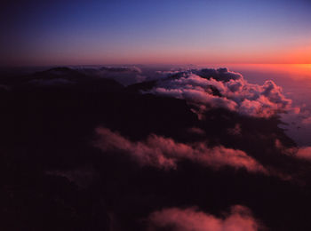 Scenic view of dramatic sky during sunset