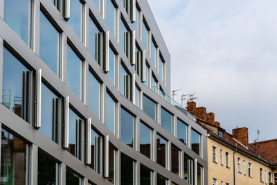 Low angle view of residential building against sky