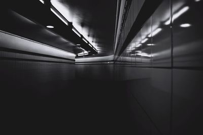 Illuminated subway station platform