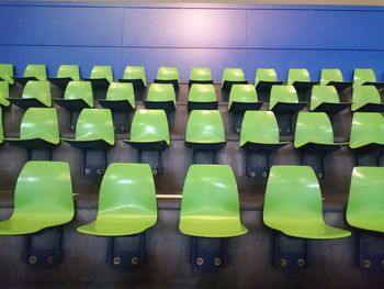 View of empty chairs in auditorium