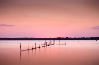 Scenic view of sunset over river