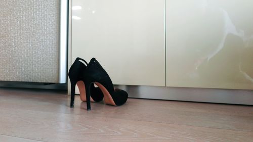 High heels on floor at home