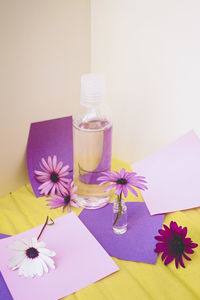 Close-up of christmas decorations on table