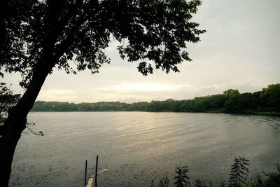 Scenic shot of calm countryside lake against sky