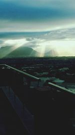 Aerial view of cityscape against sky