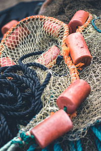 Close-up of fishing net