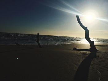 Sun shining over sea
