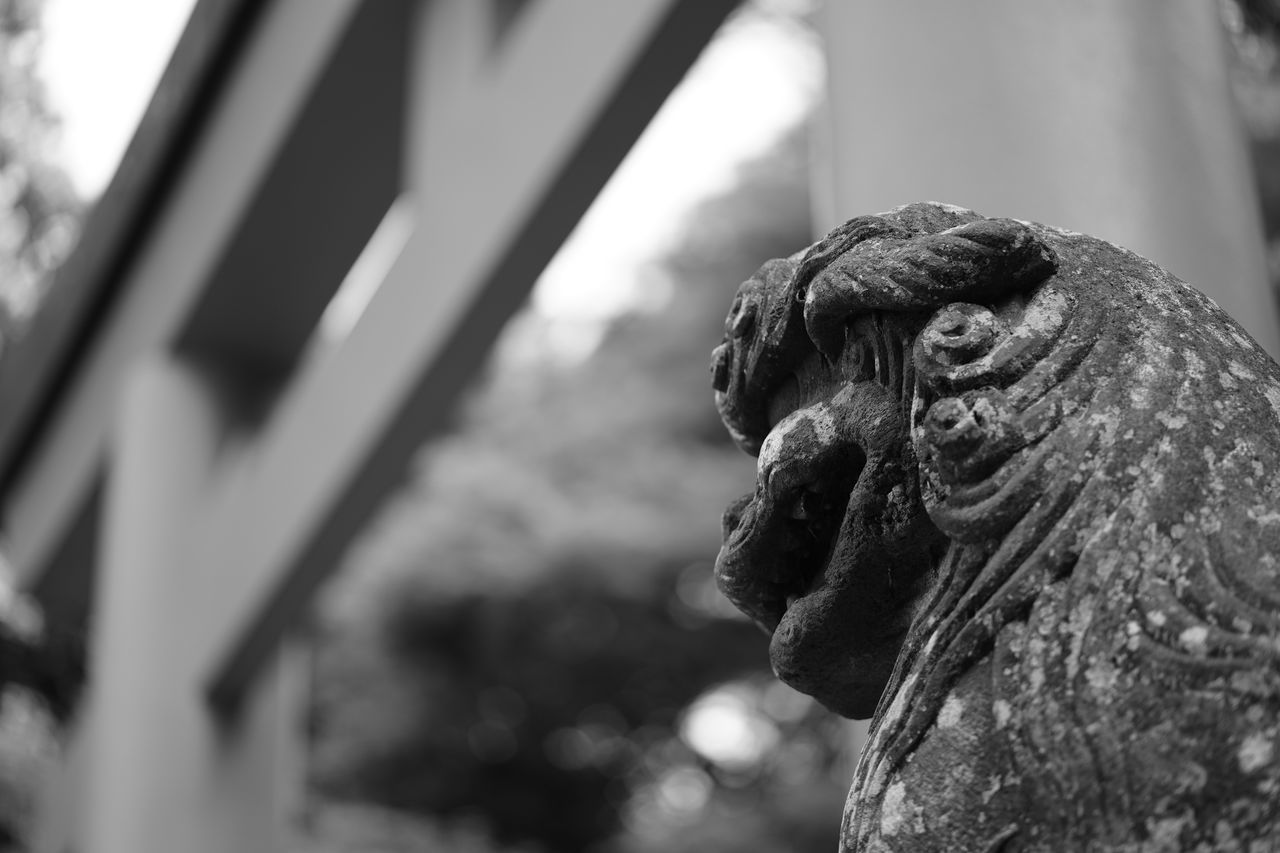 CLOSE-UP OF STATUE OF ANGEL