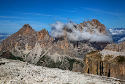 Panoramic view of rocky mountains against sky