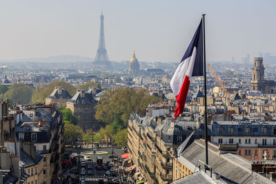 Panoramic view of buildings in paris city against sky